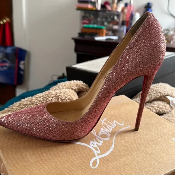 Christian Louboutin Shoes Authentic Pink Glitter Christian